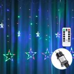 Cortina Led Estrela RGBY 3m+3m*0,6m 12 tiras 12 tiras IP44 Interior&Exterior